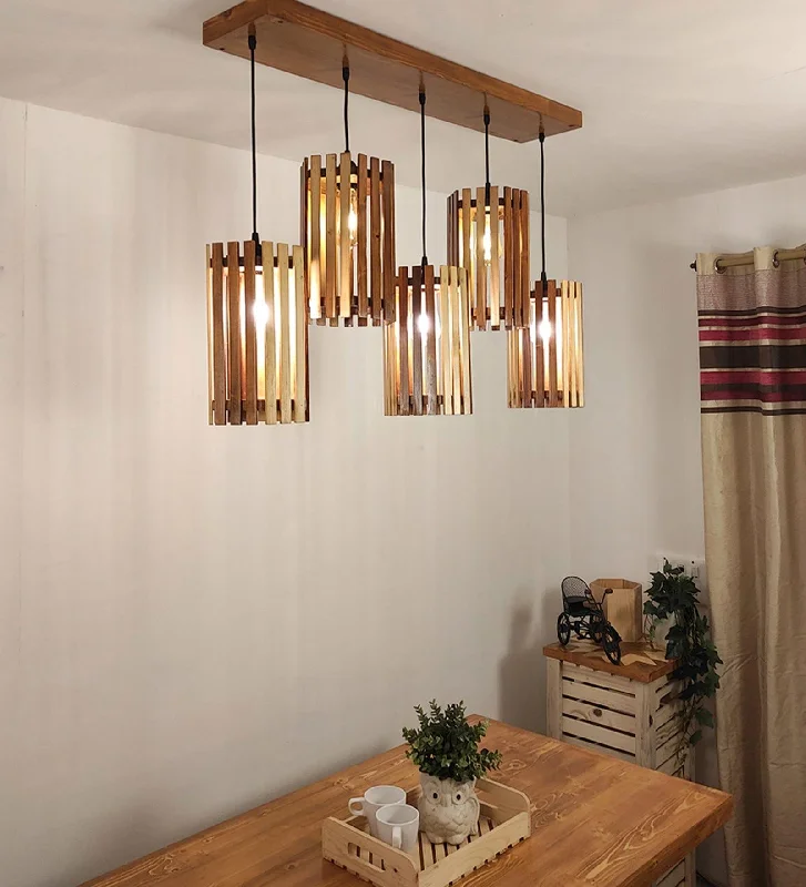 Hexa Brown 5 Series Hanging Lamp (BULB NOT INCLUDED)