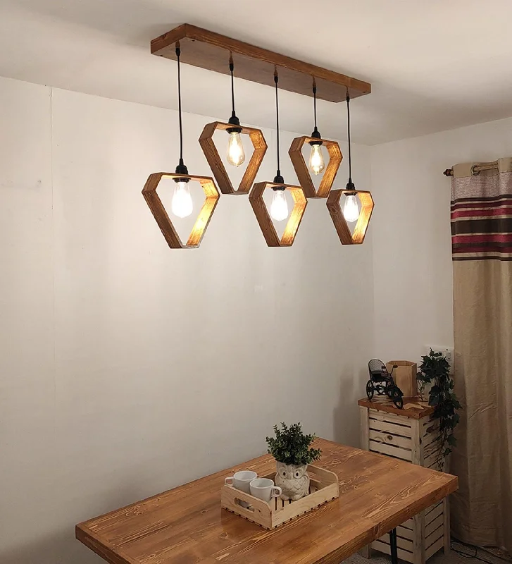 Hexad Brown 5 Series Hanging Lamp (BULB NOT INCLUDED)