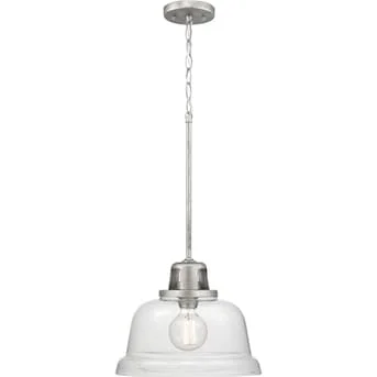 Progress Lighting Embellish Galvanized Coastal Clear Glass Bell Led Pendant Light - $55