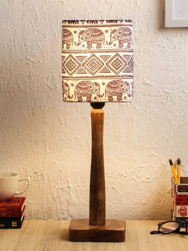 Warli Art Wooden Lamp