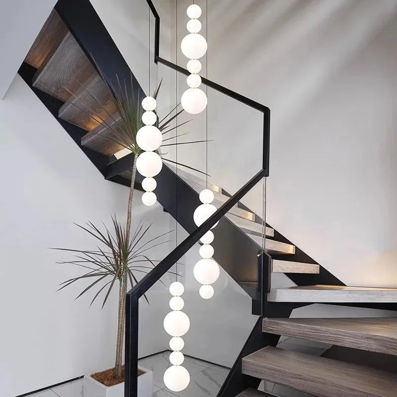 Globes Pendant Loops Staircase Chandelier Lighting