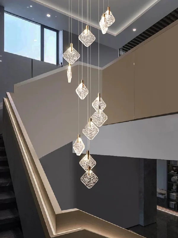 Square Crystal Pendant Chandelier - Exquisite Lightinging