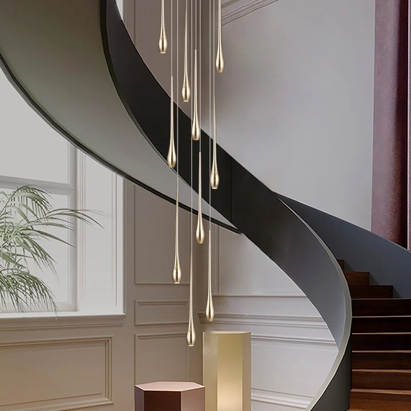 Staircase Chandelier - Unique Circular Cone Ambience