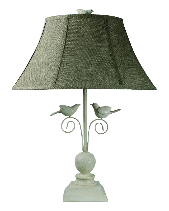 24" Green Bedside Lamp With Green Bell Shade