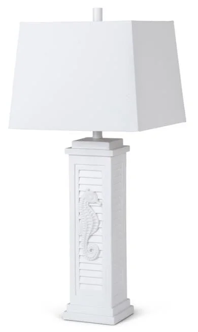 Set of Two 32" White Table Lamp Coastal With White Shade