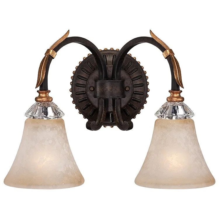 Bella Cristallo Two-Light Bathroom Vanity Fixture