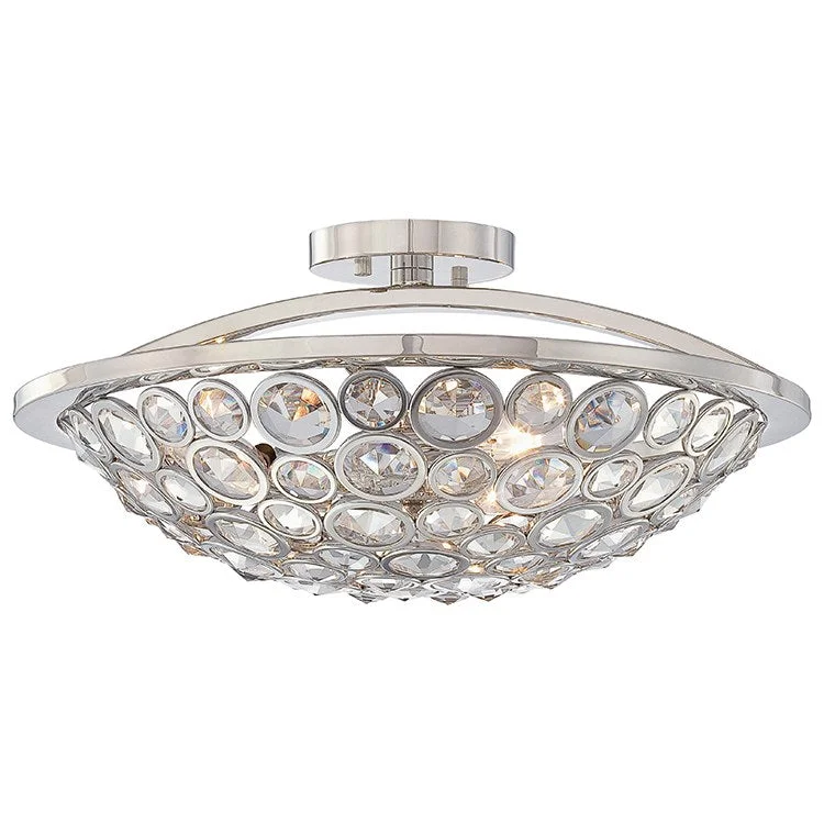 Magique Three-Light Semi-Flush Mount Ceiling Fixture