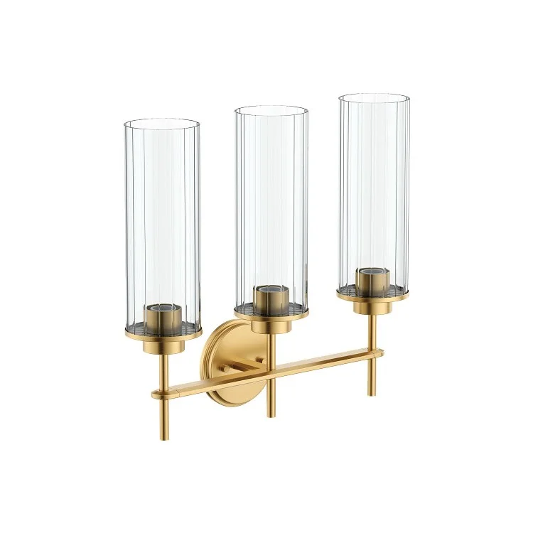 Bath Light Greenfield 3 Globe 3 Lamp Brushed Gold Glass or Shade Globe