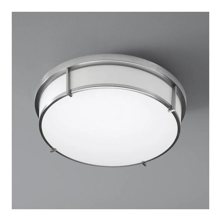 Io Two-Light Flush Mount Ceiling Fixture - Satin Nickel