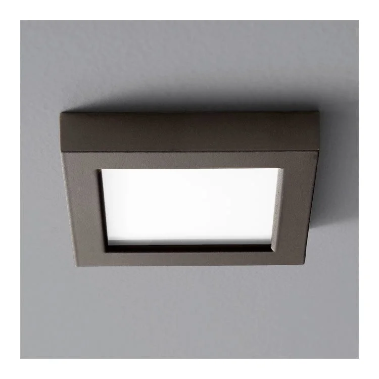 Altair Single-Light 5" LED Square Flush Mount Ceiling Fixture - Oiled Bronze