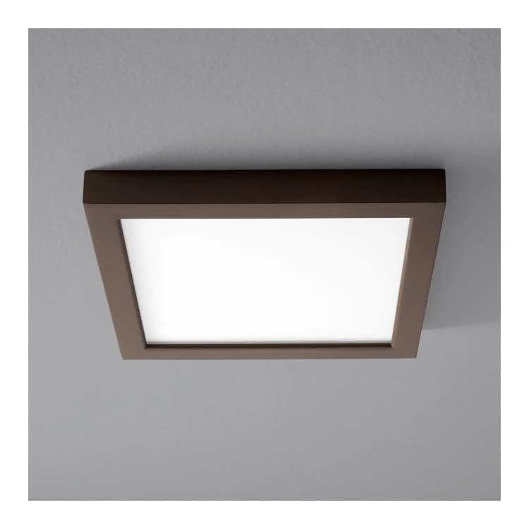 Altair Single-Light 9" LED Square Flush Mount Ceiling Fixture - Oiled Bronze