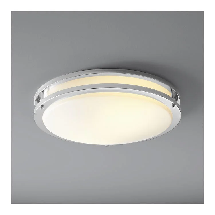 Oracle Single-Light LED 17.75" Flush Mount Ceiling Fixture - Polished Chrome