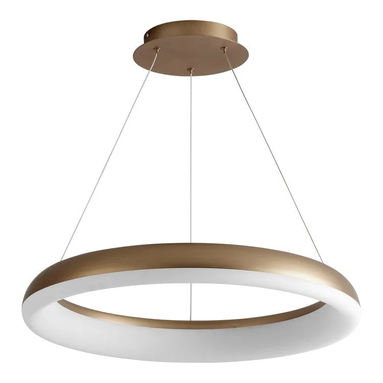 Roswell Single-Light LED 24" Pendant - Aged Brass