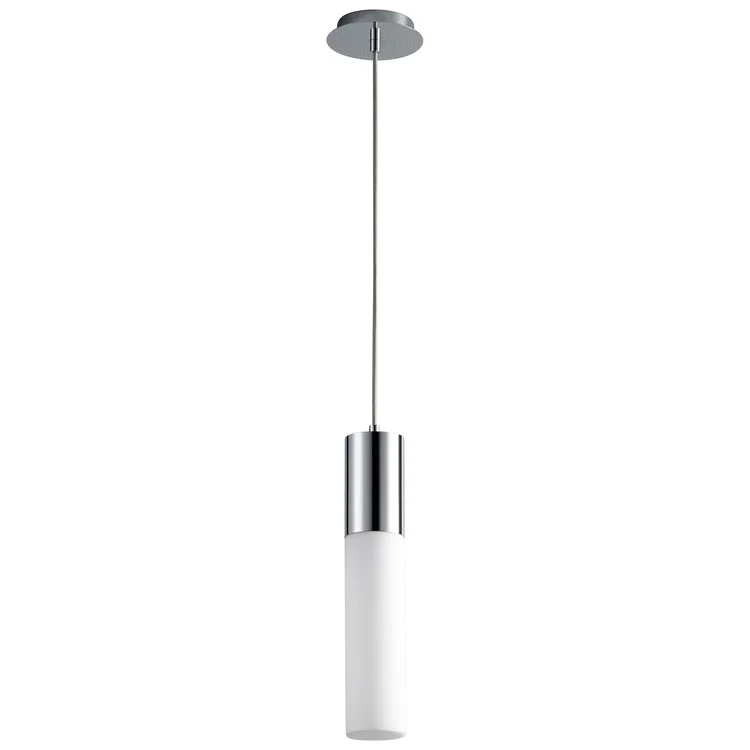 Magnum Single-Light Pendant with Glass Shade - Polished Chrome