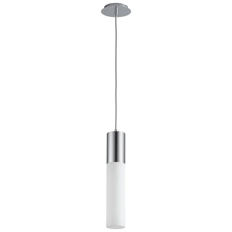 Magnum Single-Light Pendant with Acrylic Shade - Polished Chrome