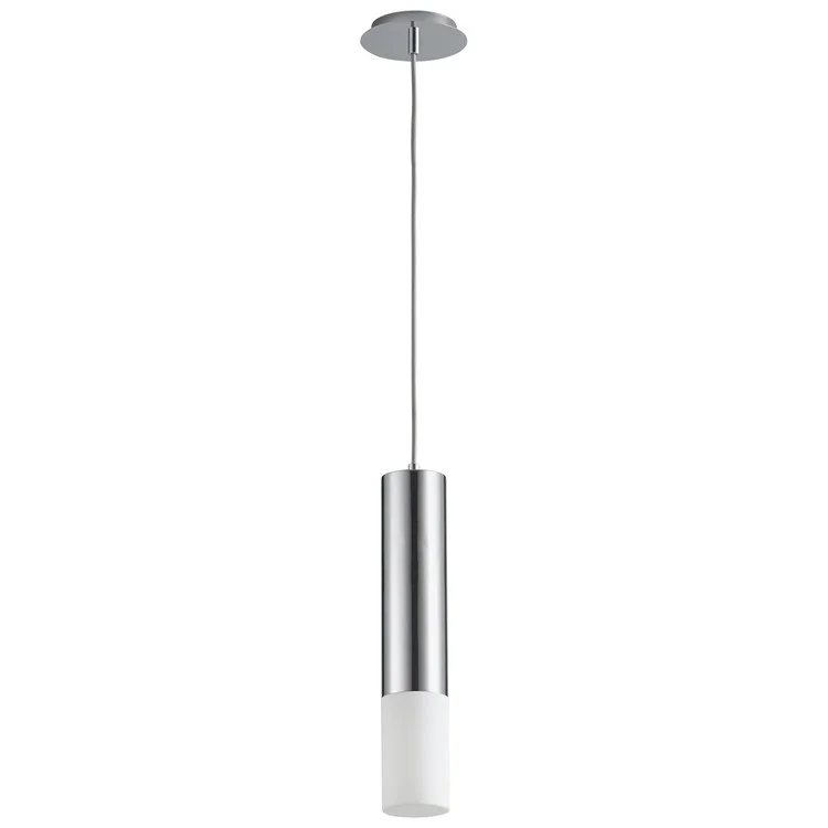 Opus Single-Light LED Mini Pendant with Acrylic Shade - Polished Chrome