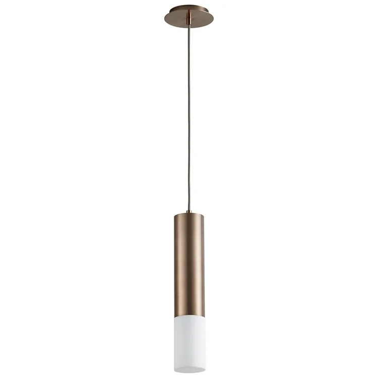 Opus Single-Light LED Mini Pendant with Acrylic Shade - Satin Copper