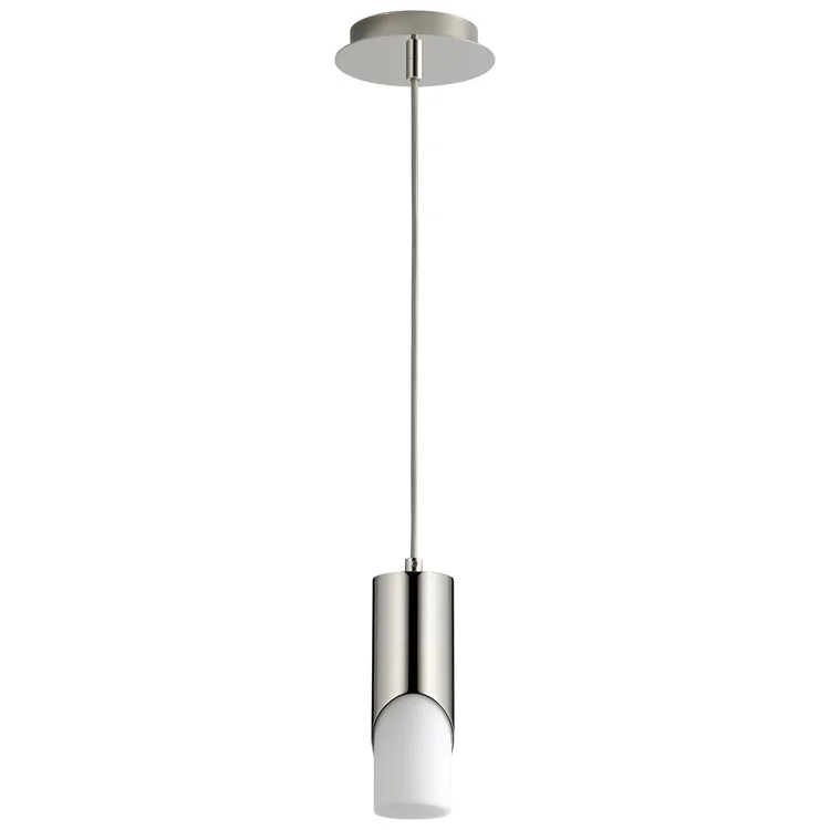 Ellipse Single-Light Short 2.75" Mini Pendant with Glass Shade - Polished Nickel