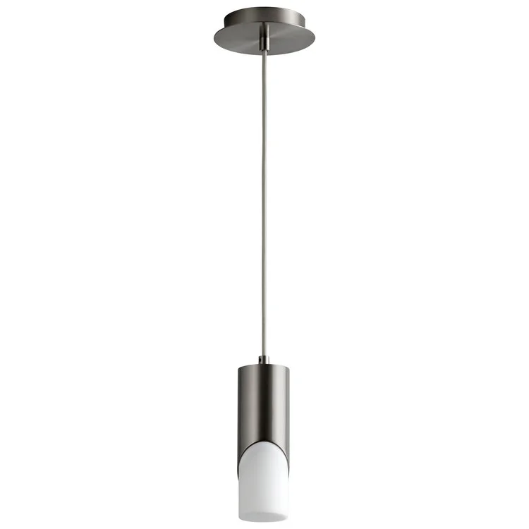 Ellipse Single-Light Short 2.75" Mini Pendant with Glass Shade - Satin Nickel