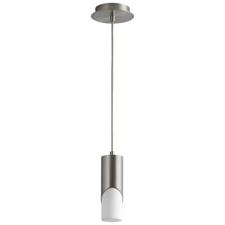 Ellipse Single-Light Short 2.75" Mini Pendant with Acrylic Shade - Satin Nickel