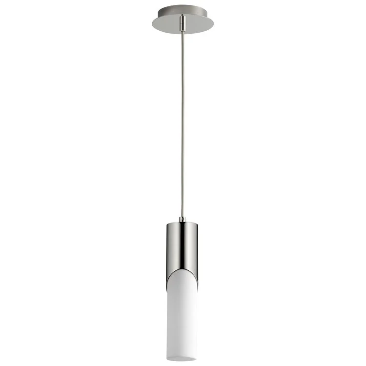 Ellipse Single-Light Tall 2.75" Mini Pendant with Acrylic Shade - Polished Nickel