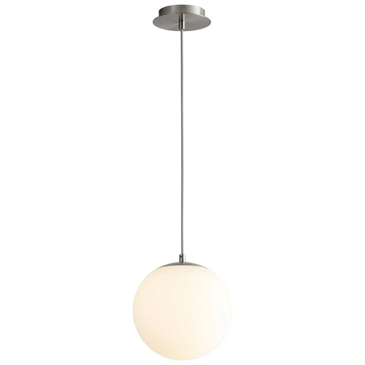 Luna Single-Light 10" Globe Pendant - Satin Nickel