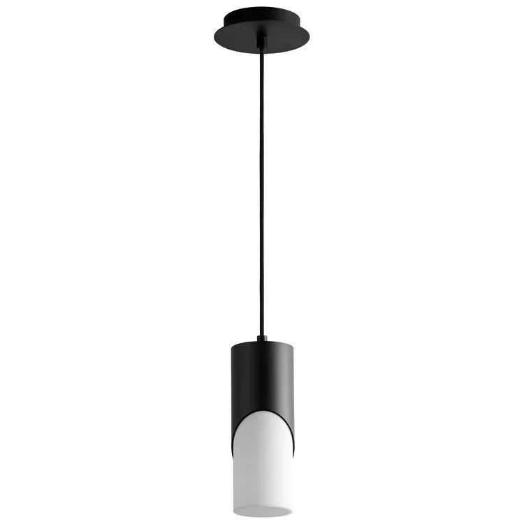 Ellipse Single-Light Short 3.5" Mini Pendant with Acrylic Shade - Black