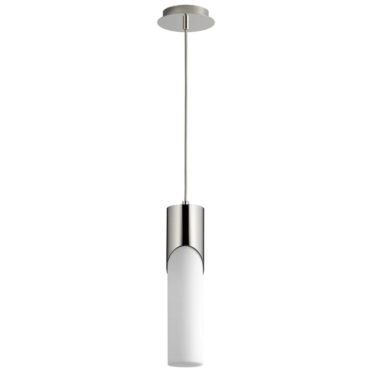 Ellipse Single-Light Tall 3.5" Mini Pendant with Glass Shade - Polished Nickel