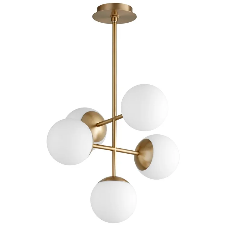 Nebula Five-Light 6" LED Pendant - Aged Brass