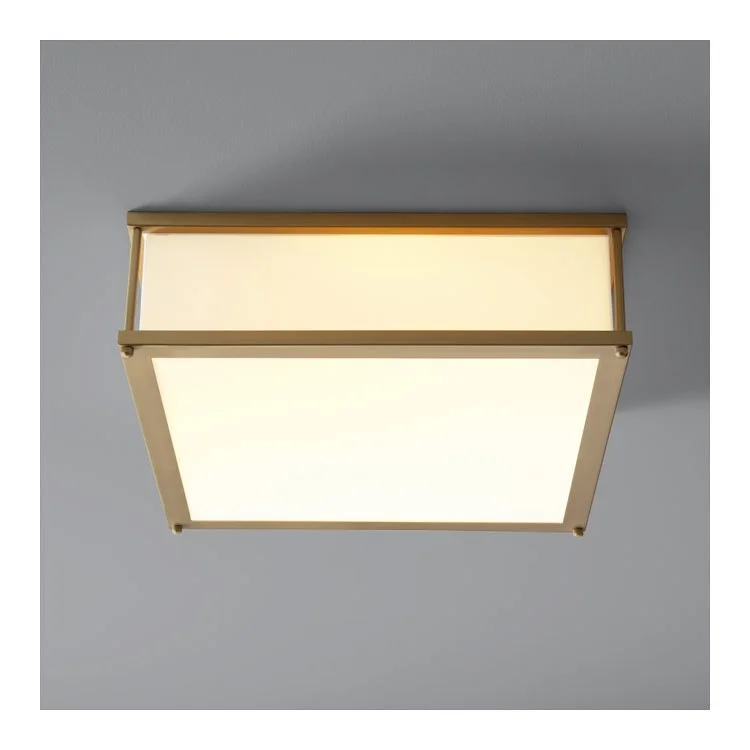 Modulo Two-Light LED Flush Mount Ceiling Fixture - Aged Brass