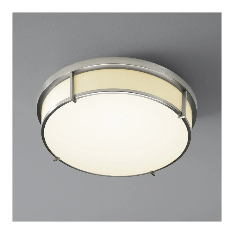 Io Two-Light 17" LED Flush Mount Ceiling Fixture - Satin Nickel