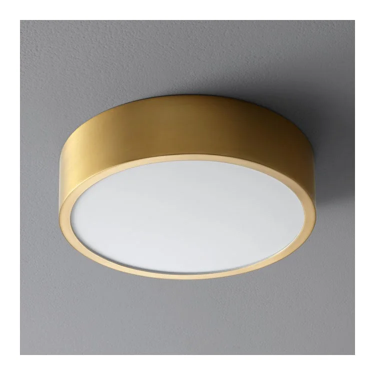 Peepers Single-Light 10" Flush Mount Ceiling Fixture - Aged Brass