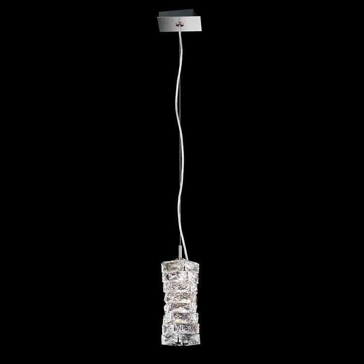 Glissando Single-Light LED Pendant with Clear Swarovski Crystals