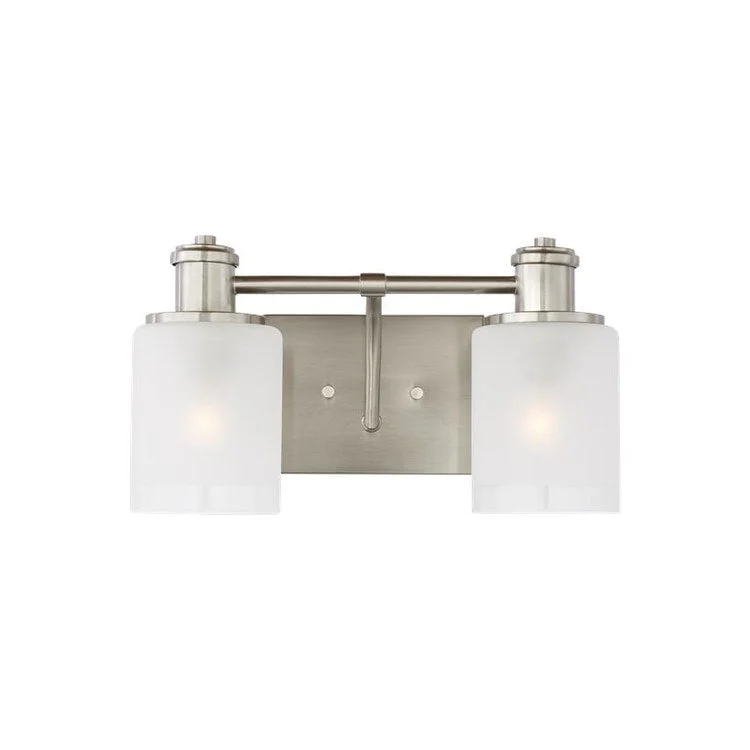 Vanity Light Norwood 2 Lamp Brushed Nickel 75 Watts 15-3/4 x 9-1/2 x 11-3/4 Inch