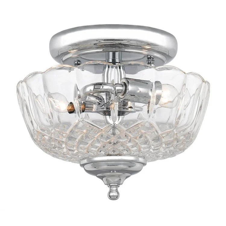 Two-Light Small Flush Mount Ceiling Fixture