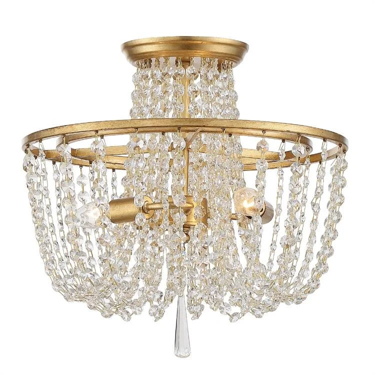 Arcadia Three-Light Flush Mount Ceiling Fixture