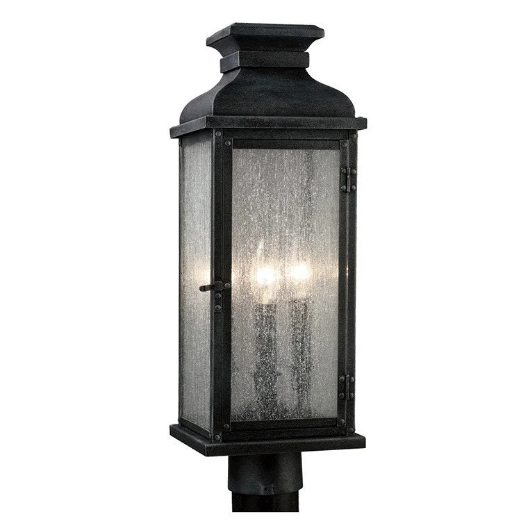 Pediment Two-Light Outdoor Post Lantern