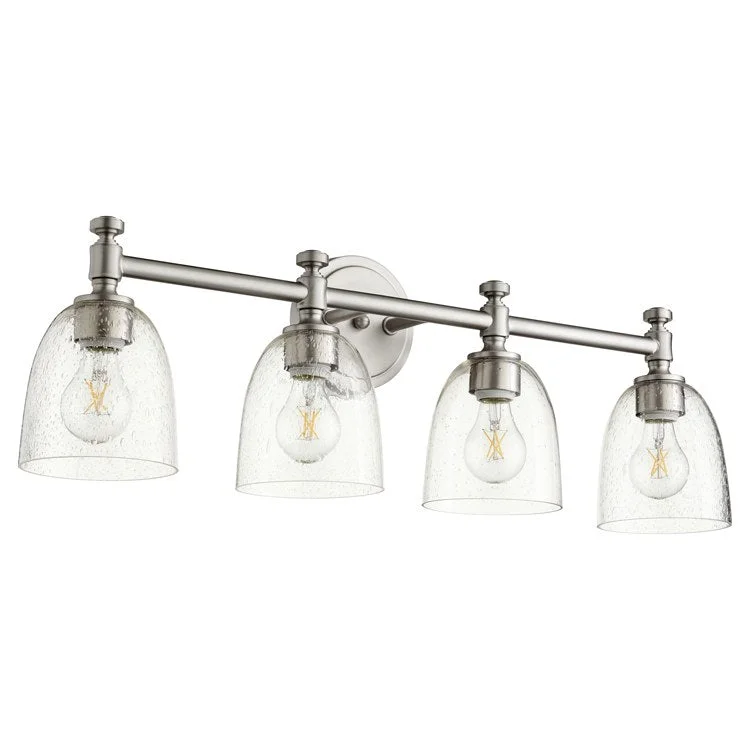 Rossington Four-Light Bathroom Vanity Fixture with Clear Seeded Glass Shades