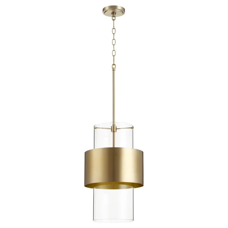 Pendant 1 Lamp Aged Brass 12 Inch